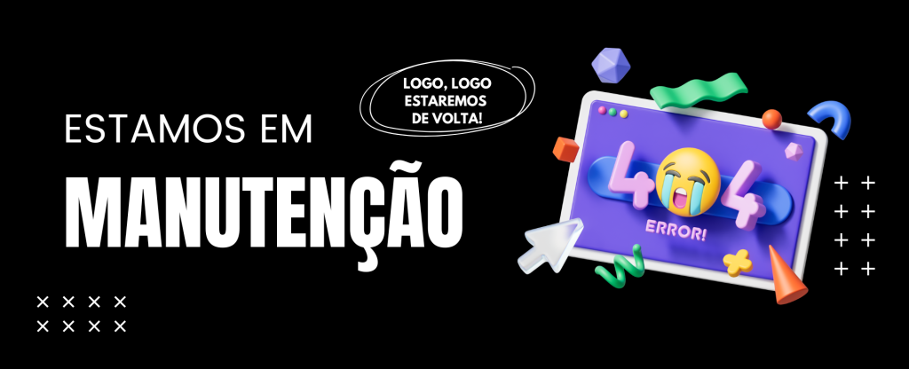 Banner para site com aviso de estamos em manutencao